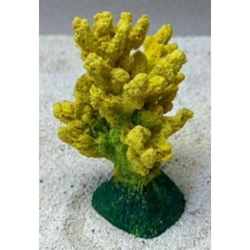 Grotaqua Цветной коралл желтый Коралл ветка, 7*7*11 см