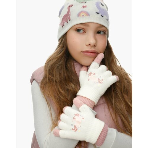 фото Перчатки gloria jeans, размер 2-5л, белый