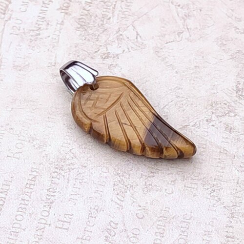 фото Подвеска, тигровый глаз, коричневый, серебряный нет бренда