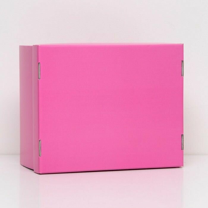 Складная коробка, розовая , 31,2 х 25,6 х 16,1 см
