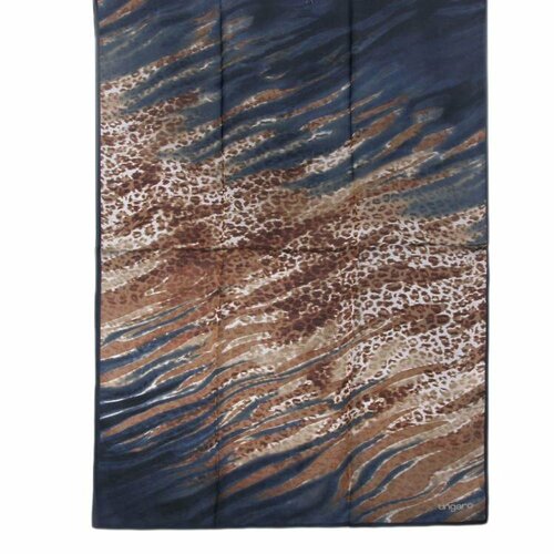 фото Палантин ungaro, натуральный шелк, 180х70 см, коричневый, синий