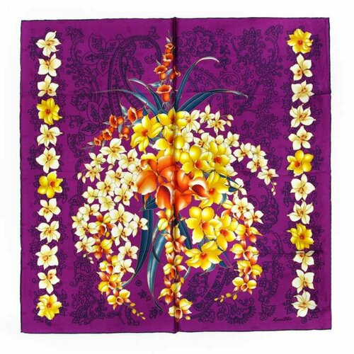 фото Платок marina d'este,90х90 см, фиолетовый