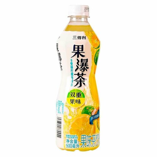 Холодный зелёный чай Suntory Kaman Orange Lemon Green Tea со вкусом апельсина и лимона (Китай), 500 мл