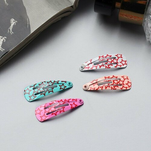 SUI Невидимка для волос Лира набор 10 шт звёзды объём 3 см микс 285₽