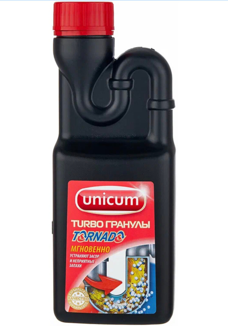 Unicum гранулы от засоров в трубах Торнадо, 0.6 л