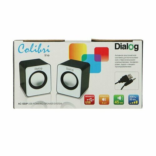 Dialog Компьютерные колонки 20 Dialog Colibri AC-02UР 2х3Вт USB черные 70900₽