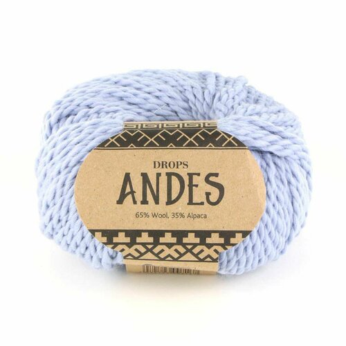 2 мотка Пряжа Drops Design ANDES UNI COLOUR 65% Шерсть, 35% Альпака / 100 гр. - 90 м. цвет 8112