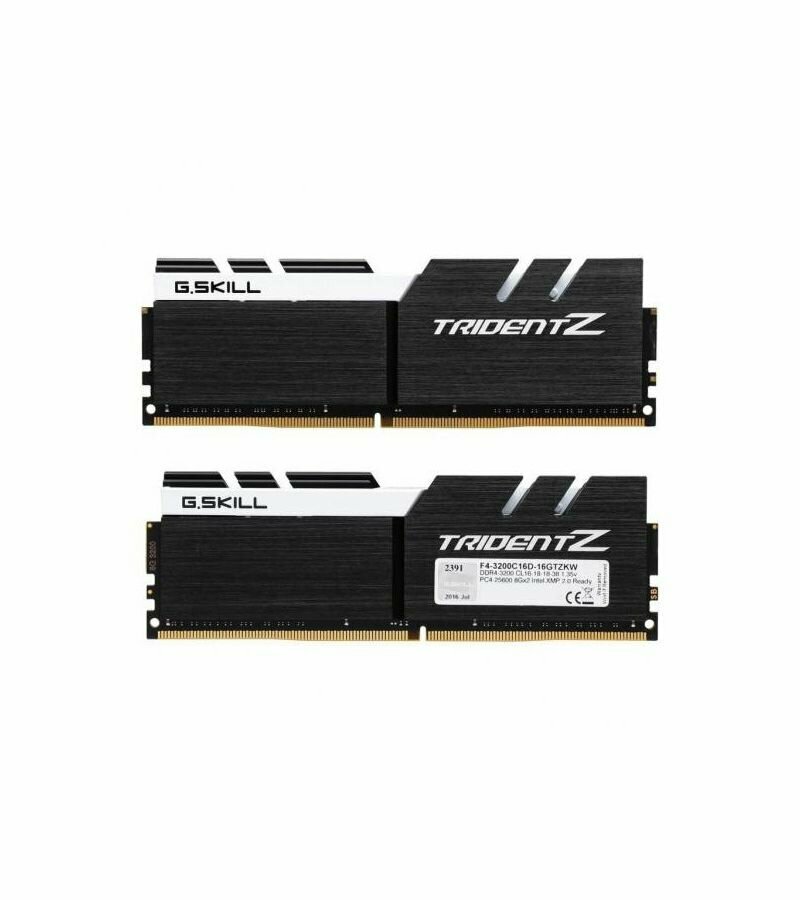 Оперативная память G.skill DDR4 16Gb (2x8Gb) 3200MHz pc-25600 Trident Z Black-White (F4-3200C16D-16GTZKW)