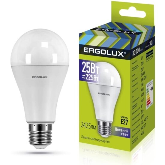 Светодиодная лампа Ergolux LED-A65-25W-E27-6K