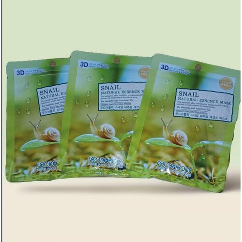 FOODAHOLIC NATURAL ESSENCE MASK SNAIL 3D Маска для лица с муцином улитки