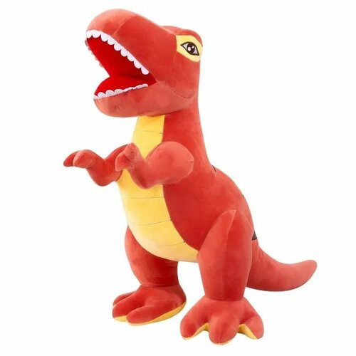Мягкая игрушка динозавр / Тираннозавр / красный 37 см