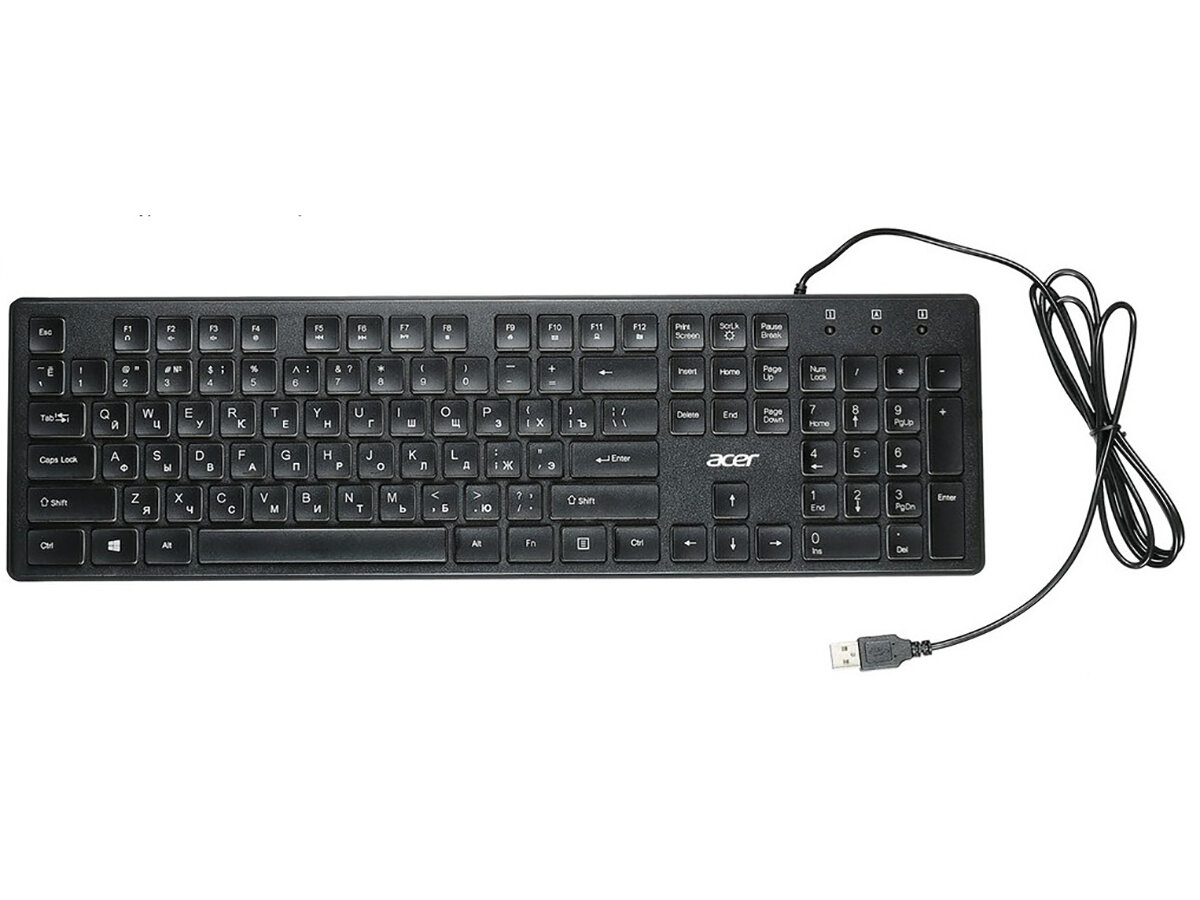 Клавиатура проводная Acer OKW010 Keyboard ZL. KBDEE.002, USB, Черный