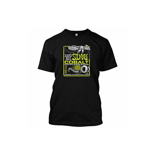 Ernie Ball 4735 - Футболка Ernie Ball Regular Cobalt Slinky, чёрная, S футболка berrak хлопок принт надписи размер s черный