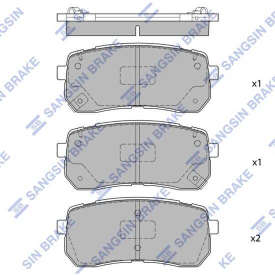 Колодки тормозные задние Sangsin Brake для Kia Sorento 2015->, SP1691, 4 шт