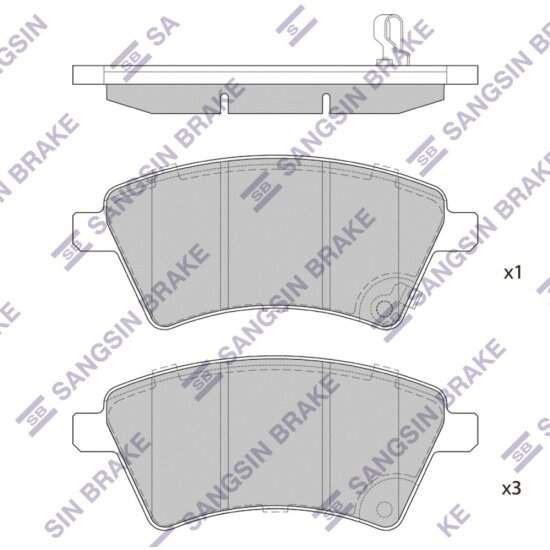 Колодки тормозные передние Sangsin Brake для Suzuki SX4, 4 шт