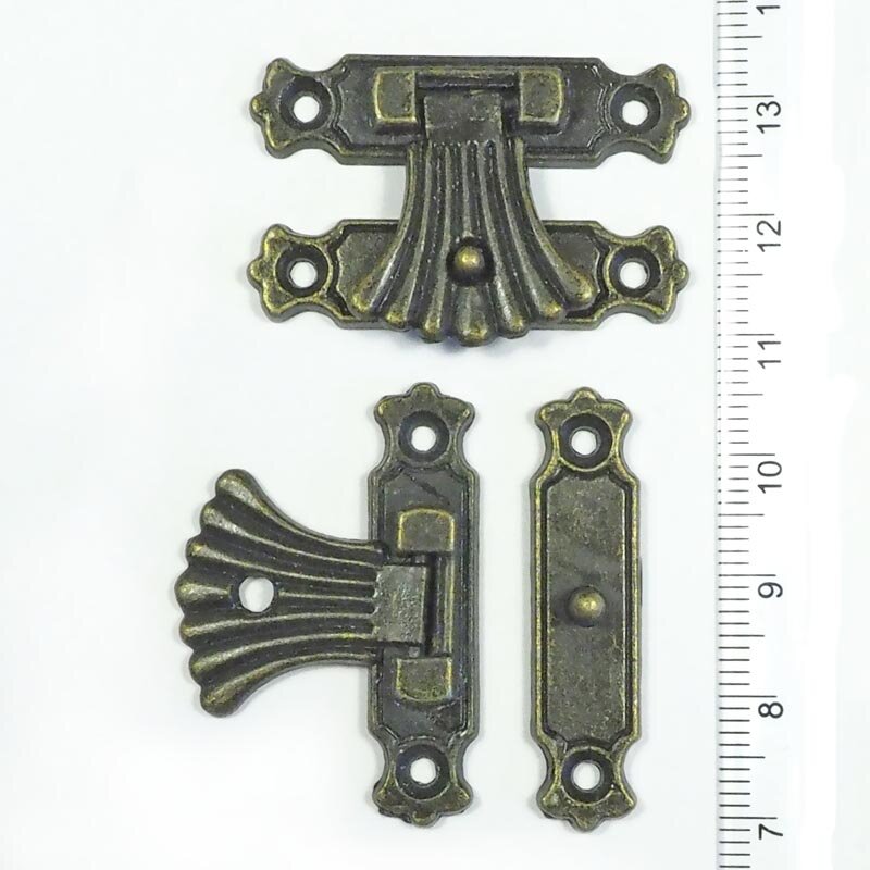 Замочек для шкатулки Кисть 0010764 бронзовый цвет 36х29 мм цена за 2 шт.
