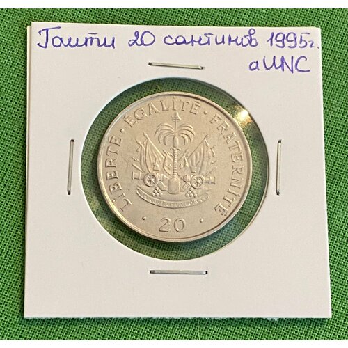 Монета Гаити 20 сантимов 1995 год UNC