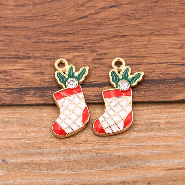 Металлическая подвеска с эмалью "Сапожок", размер 24*13 мм, 4 шт