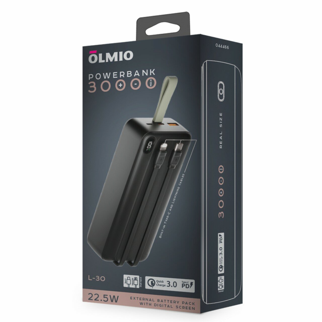 Внешний аккумулятор OLMIO L-30, 30000mAh, black - фото №8