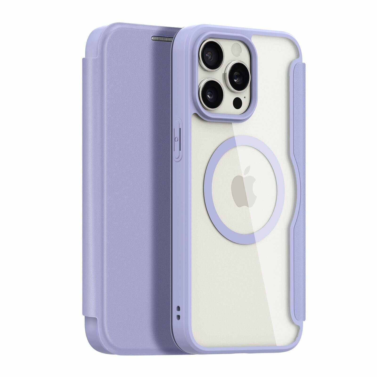 Чехол книжка Dux Ducis для iPhone 15 Pro Max (Skin X Pro с MagSafe) фиолетовый