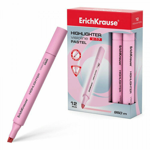 ластик erichkrause tri stick 90 14 5 14 5мм цветной арт 56040 количество в наборе 12 шт Маркер флюор. ErichKrause Visioline V-17 Pastel скош. розовый арт.56021. Количество в наборе 12 шт.