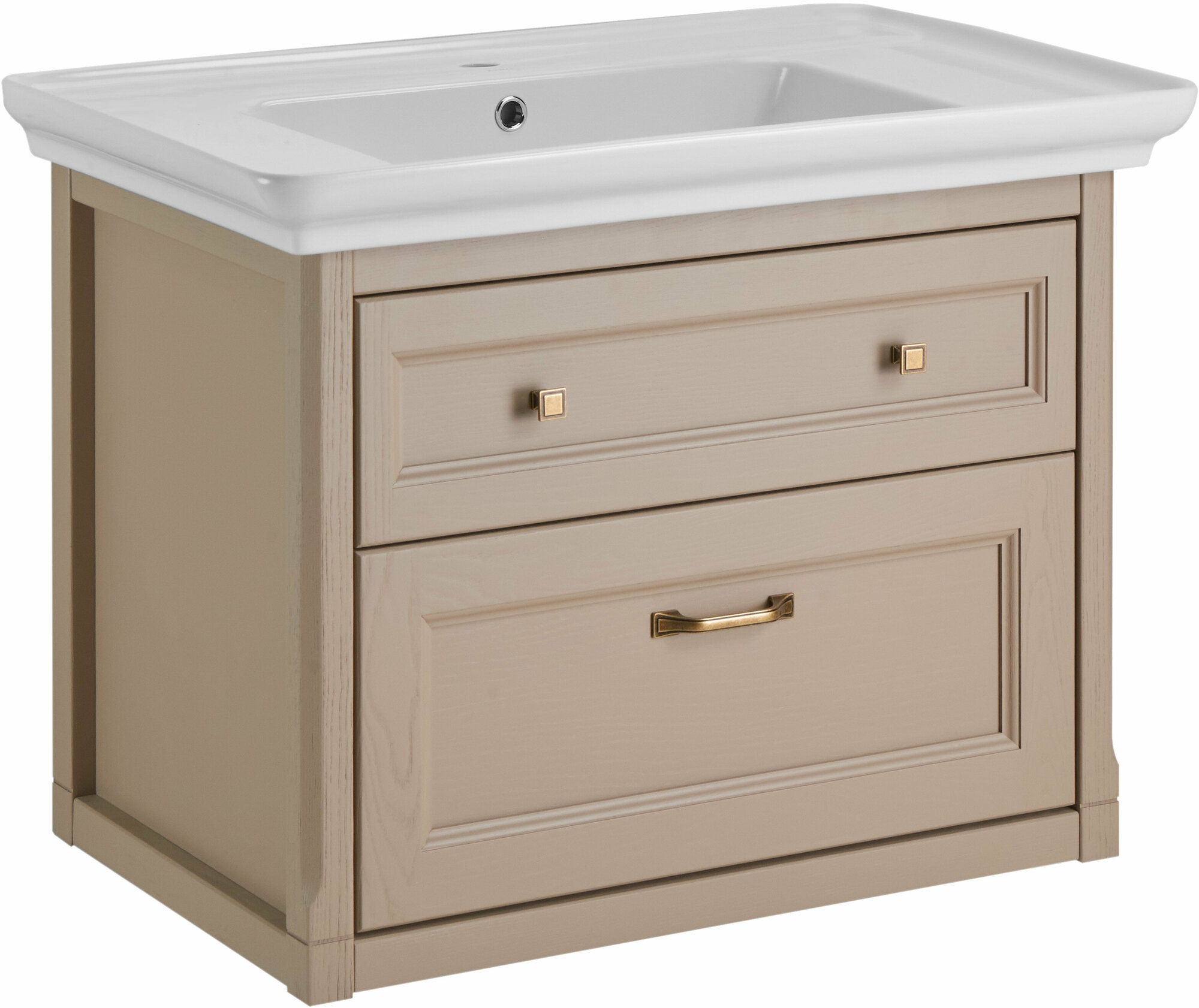 фото Тумба с раковиной ASB-Woodline Толедо 85 капучино