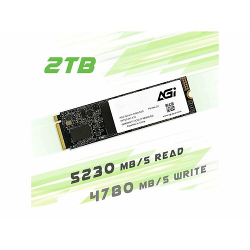 Накопитель SSD 2TB AGi AGI2T0G43AI818, PCI-E 4.0 x4, M.2 2280 ssd накопитель agi ai818 m 2 2280 pci e 4 0 x4 2tb agi2t0g43ai818