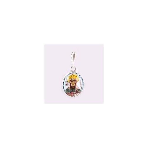 икона нательная серебрение артём 32519 Иконка Свято-Троицкая Сергиева Лавра, финифть, разноцветный