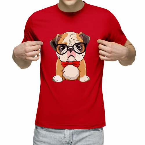 Футболка Us Basic, размер XL, красный мужская футболка бульдог в очках l серый меланж