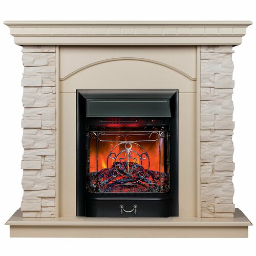 Электрокамин RealFlame ELFORD VR STD/EUG/25.5/HL/24 WT-614 с очагом Majestic Lux Black (пульт) камин realflame elford hl 24 25 5 wt с kendal 24