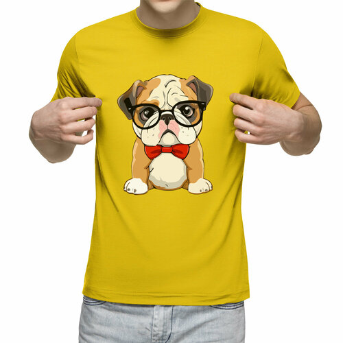 Футболка Us Basic, размер 2XL, желтый мужская футболка бульдог в очках s желтый