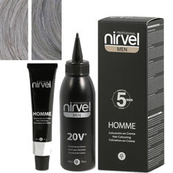 Краситель мужской светло-серый Nirvel Professional Homme Hair G-7 (LIGHT GREY), 30 мл + 30 мл 20v