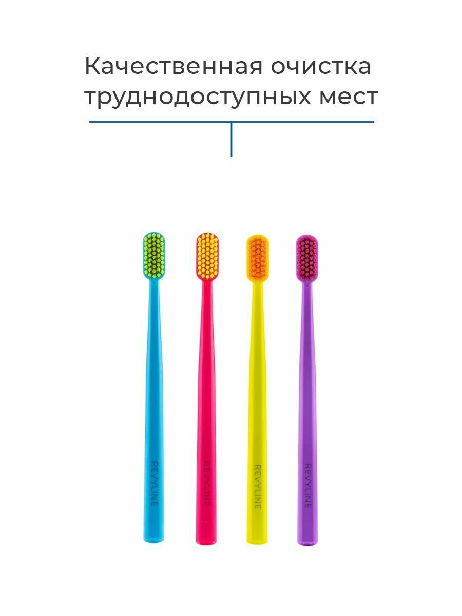 Зубная щетка Revyline SM6000, мягкая, 6000 щетинок, розовый/желтый — фото 1