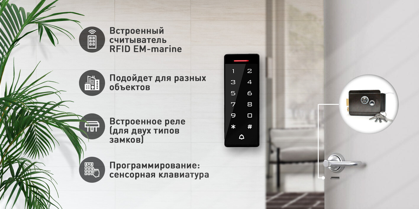 Панель доступа PS-link T1202EM-WP-W c WIFI модулем и всепогодным корпусом — фото 1