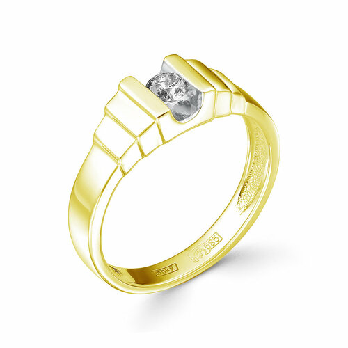 Кольцо PRESTIGE, желтое золото, 585 проба, бриллиант, размер 18