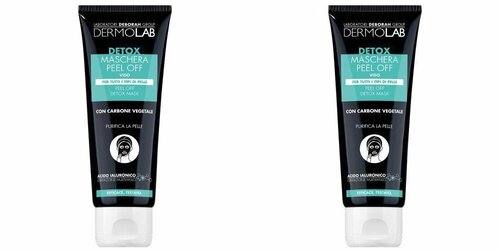 DermoLab Маска-пленка для лица отшелушивающая Peel off Detox mask, 75 мл, 2 шт