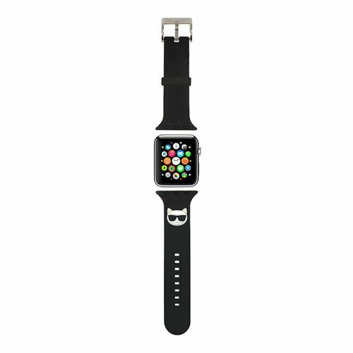 Karl Lagerfed Ремешок Silicone Choupette head для Apple Watch 38-40-41 mm, черный