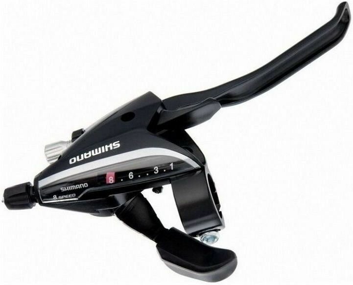 Шифтер/Тормозная ручка велосипедный Shimano Tourney ST-EF65, правая, 8ск. (Шифтер Shimano прав.(ASTEF652RV8AL) 8-ск. Тросик и ручка торм. В комп.)