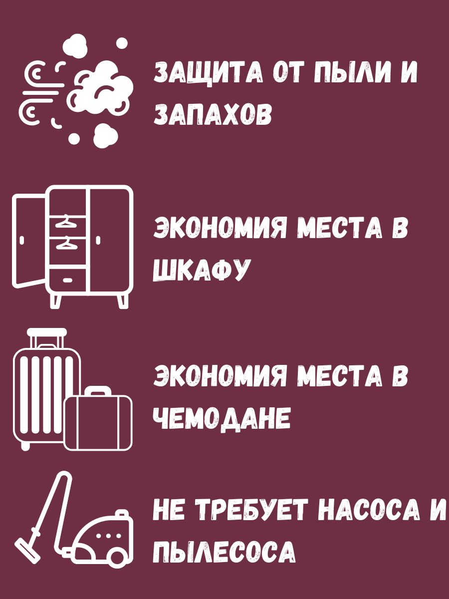 Вакуумный компрессионный пакет для путешествий без клапана 40*60 - фотография № 2