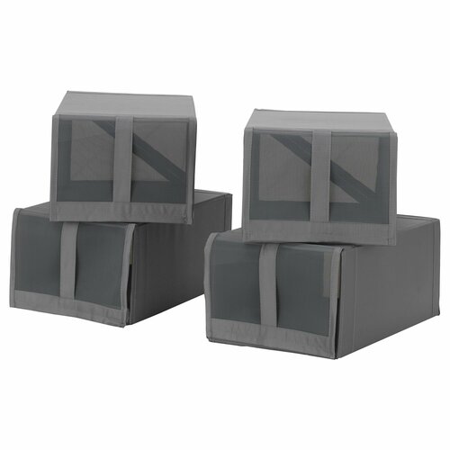 Коробка для обуви SKUBB 22x34x16 икеа 4 шт серый