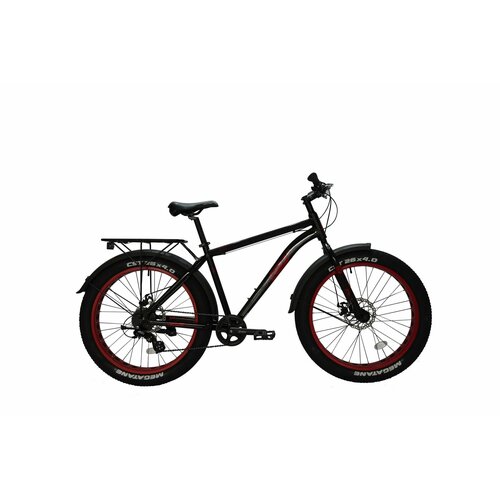 фото Велосипед fatbike tech team flex 26" 2023 (черный-красный) techteam