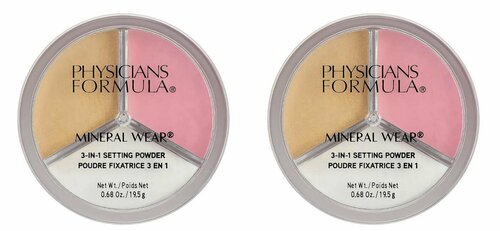 Physicians Formula Пудра рассыпчатая 3 в 1 Mineral Wear 3-in-1 Setting Powder, 19.5 г, 2 шт