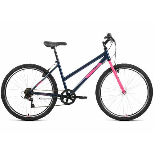 Женский велосипед Altair MTB HT 26 Low, год 2022, цвет Синий-Розовый, ростовка 17 детский велосипед altair mtb ht 20 low год 2022 цвет розовый белый