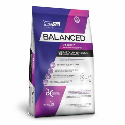 Сухой корм для щенков средних пород Vitalcan Balanced, с курицей, суперпремиум, 1 кг