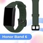 Силиконовый браслет для фитнес трекера Honor Band 6 с застежкой / Сменный спортивный ремешок на смарт часы Хонор Бэнд 6 / Сиреневый