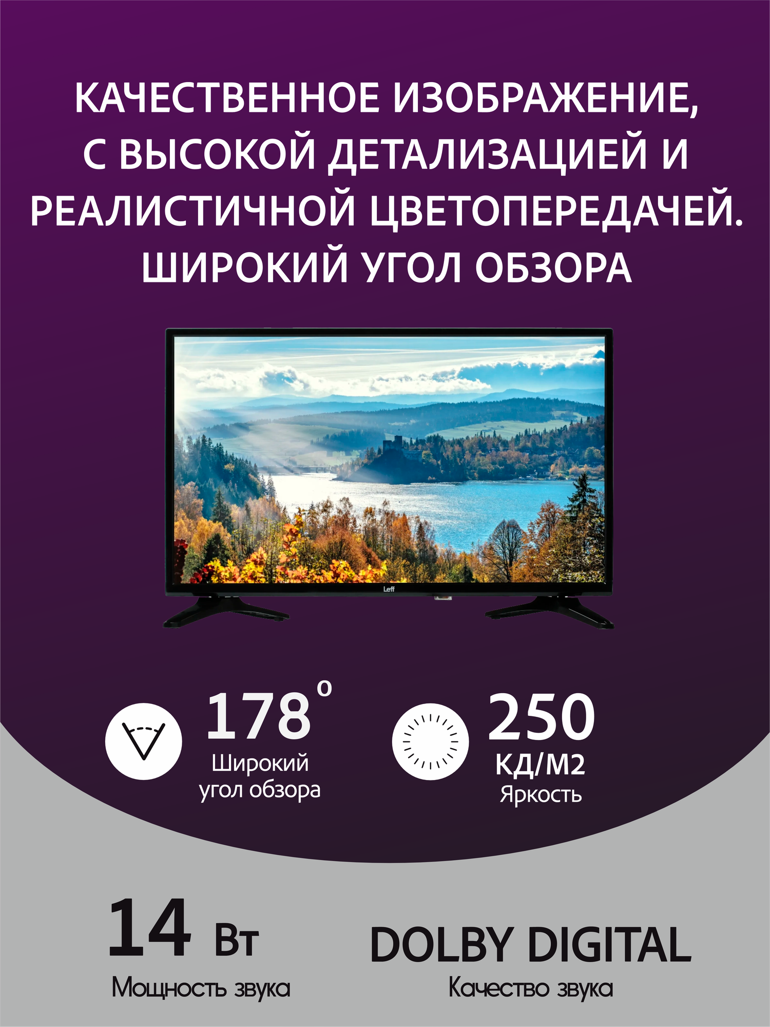 Телевизор LEFF 28" 28H250T - фото №5