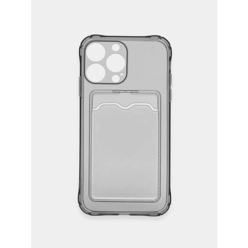 Чехол для iPhone 14 Pro , прозрачный, с карманом для карт