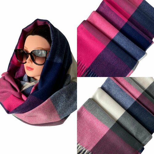 Шарф Florento,180х70 см, one size, фуксия, серый шарф florento 180х70 см one size розовый