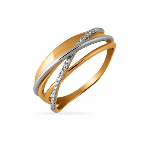 фото Кольцо sanis, красное золото, 585 проба, фианит, размер 18.5, красный санис