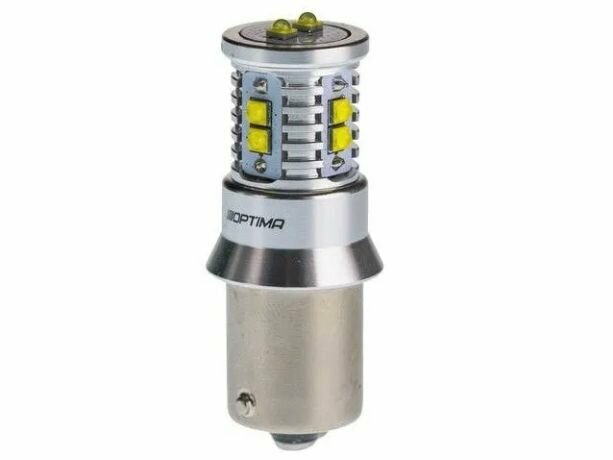 Светодиодная лампа Optima Premium P21W MINI CREE-XBD CAN 50W 5100K, 12-24V, BA15S, (Белая)